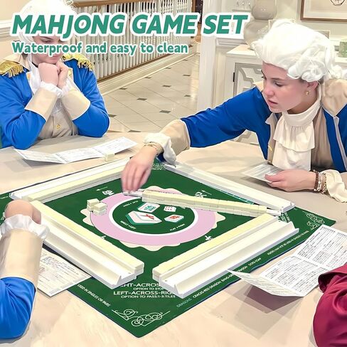 Mahjong Mat, Non-Slip Noise Reduction Mahjong Mat for Mahjong Table, Game Mat Suitable for Mahjong, Card Games, Board Games, 32 in * 32 in Game Mat, Can Be Stored in Our Storage Bag (Blue) in Saudi Arabia