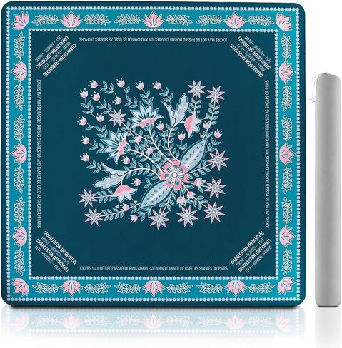 Mahjong Mat 32 × 32 بوصة Mahjong Mat for Table مع الحد من الضوضاء ، ودعم المطاط غير القابل للانزلاق ، حصيرة Mahjong Table التي تتميز بحمل حمل للبوكر والدومينو واللوحة والبلاط والبطاقة (الأرجواني) in Kuwait