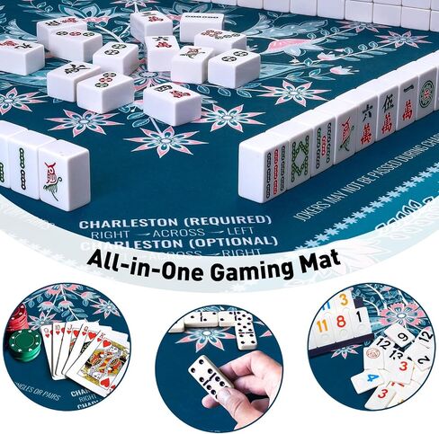 Mahjong Mat 32 × 32 بوصة Mahjong Mat for Table مع الحد من الضوضاء ، ودعم المطاط غير القابل للانزلاق ، حصيرة Mahjong Table التي تتميز بحمل حمل للبوكر والدومينو واللوحة والبلاط والبطاقة (الأرجواني) in Kuwait