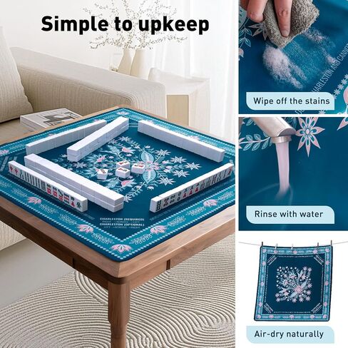 Mahjong Mat 32 × 32 بوصة Mahjong Mat for Table مع الحد من الضوضاء ، ودعم المطاط غير القابل للانزلاق ، حصيرة Mahjong Table التي تتميز بحمل حمل للبوكر والدومينو واللوحة والبلاط والبطاقة (الأرجواني) in Kuwait