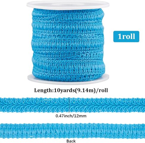 GORGECRAFT 10 Yards Gimp Braid Trim 1/2 Inch Woven Centipede Lace Ribbon Upholstery Decorative Gimp Edge Trimming for Costume Sewing DIY Crafts Curtain Slipcover Jewelry Making Hair Decor Light Coral in Saudi Arabia