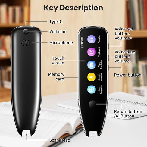قلم قارئ المسح الضوئي ، Translation Digital Translation Pen Scanner 112 Language Translator Device Device Extract Extract Skilling Scanner Pen مع شاشة تعمل باللمس 3.5 بوصة لطلاب الأعمال البالغين in Kuwait