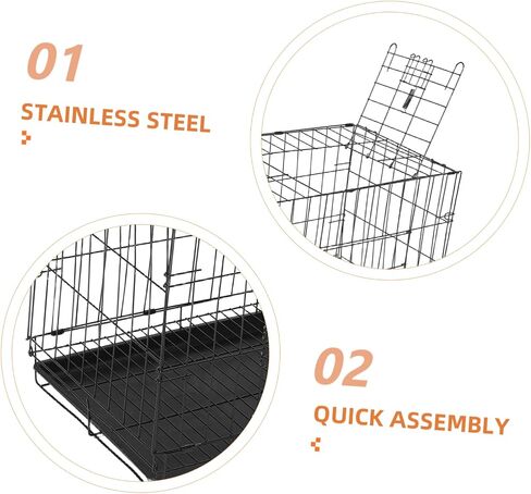 حامل الحيوانات الأليفة المحمولة Popetpop مع لوحة مقسم قفص سلك خفيفة الوزن للكلاب الصغيرة المتوسطة لتصميم التنفس في الهواء الطلق الداخلي in Kuwait