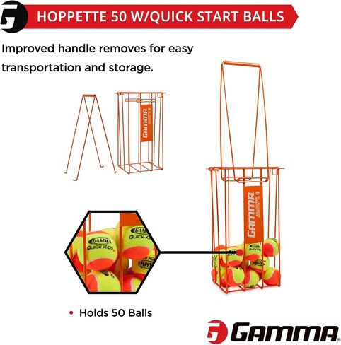 GAMMA Sports Ball Hopper Pro 90 - قادوس تنس معزز - يحمل 90 كرة تنس، متينة مع مقبض مجداف قابل للتعديل، هيكل معزز، مقاوم للطقس in Saudi Arabia
