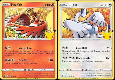 Lugia & Ho -OH - Pokemon Card Card Lot - Foil الأسطوري Holo - 022/025 & 001/027 in Saudi Arabia