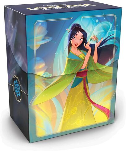 Ravensburger Disney Lorcana TCG Deck Box يضم Mulan - Diplomat | تخزين 80 بطاقات الأكمام بشكل آمن | منظم محمول متين للاعبين TCG | للأعمار 8+ in Saudi Arabia