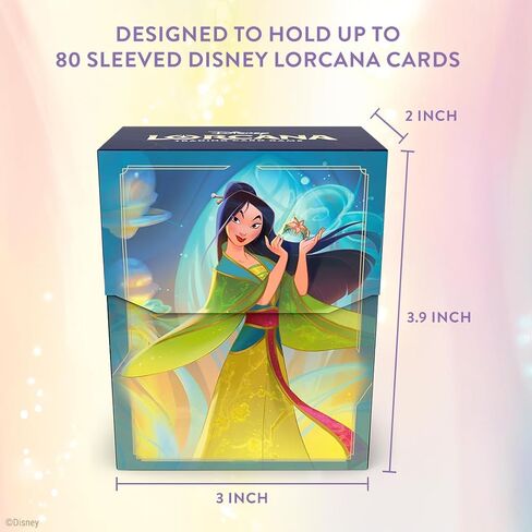 Ravensburger Disney Lorcana TCG Deck Box يضم Mulan - Diplomat | تخزين 80 بطاقات الأكمام بشكل آمن | منظم محمول متين للاعبين TCG | للأعمار 8+ in Saudi Arabia