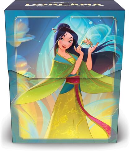 Ravensburger Disney Lorcana TCG Deck Box يضم Mulan - Diplomat | تخزين 80 بطاقات الأكمام بشكل آمن | منظم محمول متين للاعبين TCG | للأعمار 8+ in Saudi Arabia