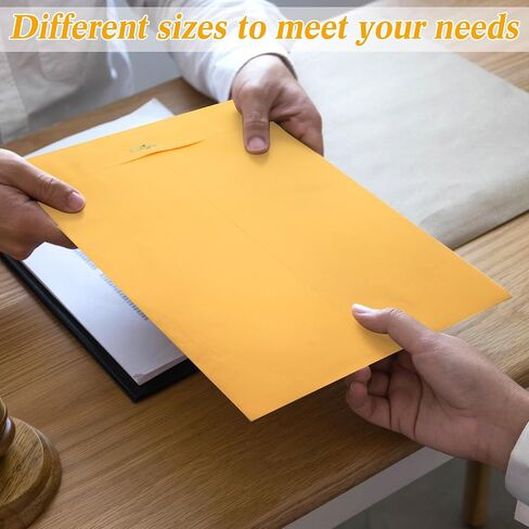 60 PCS 3 أحجام مظاريف قفل مراسلة كبيرة 14 × 18 ، 10 × 13 ، 9 × 12 مغلف مانيلا Jumbo Kraft مع إغلاق المشبك للخصوصية لضمان تخزين المستندات البريدية أعمال in Saudi Arabia