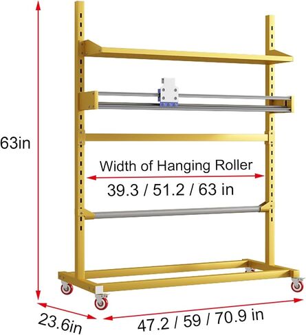 WDJBPSH Large Wrapping Paper Dispenser with Cutter, Height Adjustable Bubble Wrap Rolls Rack for Factory/Warehouse/Workshop/Laboratory, Within 39.3/51.2/63 Inch Wide Rolls(Gold,Large) in Saudi Arabia