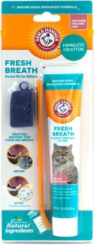 Arm & Hammer Cat Dental Kit - Toothbrush, Toothpaste and Oral Care for Kittens with Tuna and Fresh Mint Flavors in Saudi Arabia