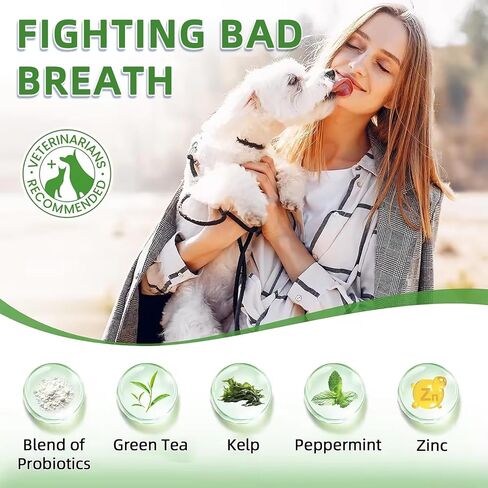 No-Brush Dog Teeth Cleaning Powder Eliminates Plaque in 30 Seconds, Dental Powder Cats Breath Freshener, Teeth Care Plaque Off Pet Tooth, Bad Breath Remedy Tartar Remover for Dogs with Enzymes in Saudi Arabia