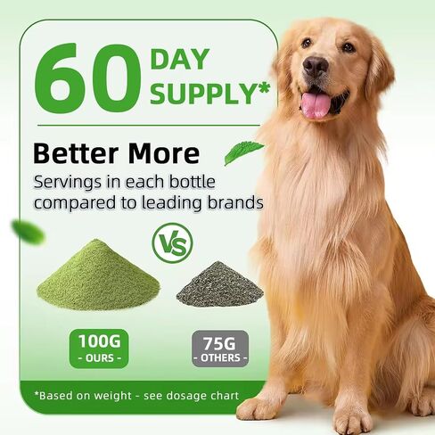 No-Brush Dog Teeth Cleaning Powder Eliminates Plaque in 30 Seconds, Dental Powder Cats Breath Freshener, Teeth Care Plaque Off Pet Tooth, Bad Breath Remedy Tartar Remover for Dogs with Enzymes in Saudi Arabia