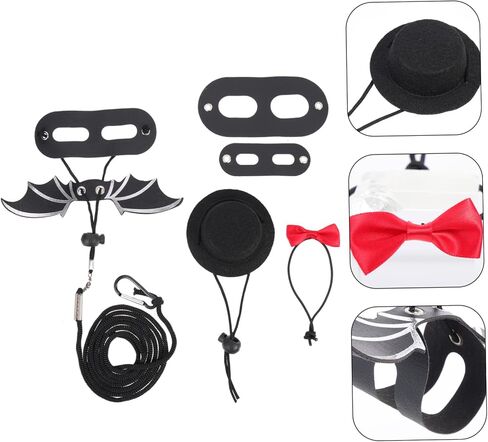 VICASKY Adjustable Lizard Harness Leash with Bearded Dragon Bow Tie and Top Hat Reptile Outdoor Leash Kit for Pets Cloth Material for Halloween Parties and Travel in Saudi Arabia