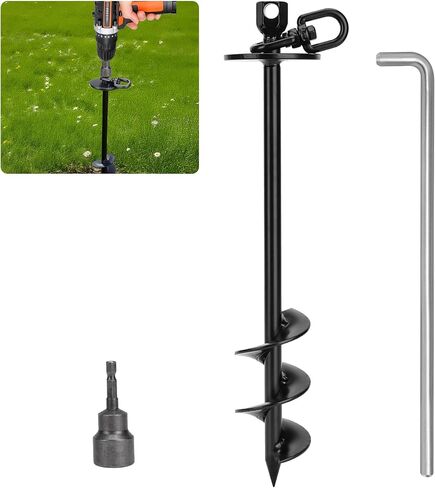 iklekione Dog Tie Out and Stake,360° Swivel Dog Stake-No Tangle,Outdoor Anti-Rust Dog Run,for Large Dogs up to 220 lbs in Kuwait