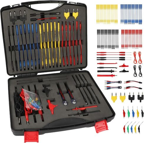 مجموعة اختبار الرصاص الكهربائية المتعددة - BELEY 92PCS اختبار محطة دائرة السيارات يؤدي مجموعة أدوات الأسلاك التشخيصية مع مقاطع التمساح وموصل SRS لتشخيص السيارات واختبارها وإصلاحها in Kuwait