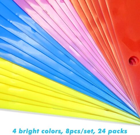 WOT I 8-TAB Binder Dividers مع جيب أمامي واضح-3 مجموعات ، فواصل جيب بلاستيكية قابلة لإعادة الاستخدام لثلاثة رنين ، 4 ألوان نابضة بالحياة ، مقاومة للدموع ، إجمالي 24 علامات تبويب in Kuwait