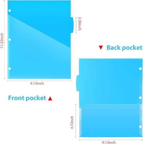 WOT I 8-TAB Binder Dividers مع جيب أمامي واضح-3 مجموعات ، فواصل جيب بلاستيكية قابلة لإعادة الاستخدام لثلاثة رنين ، 4 ألوان نابضة بالحياة ، مقاومة للدموع ، إجمالي 24 علامات تبويب in Kuwait