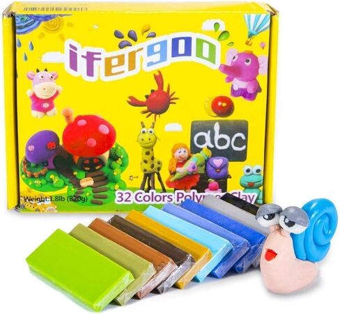 مجموعات طين بوليمر Ifergoo ، طين الطين من الفرن ، طين نماذج DIY آمنة وغير سامة ، وأدوات وملحقات طين النحت ، هدية مثالية للأطفال والبالغين والفنانين in Kuwait