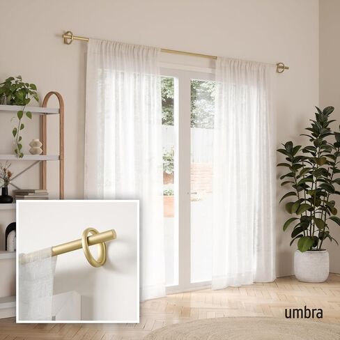 Umbra Ringlet Curtain 1" Rod, 42" -120", Gold in Kuwait