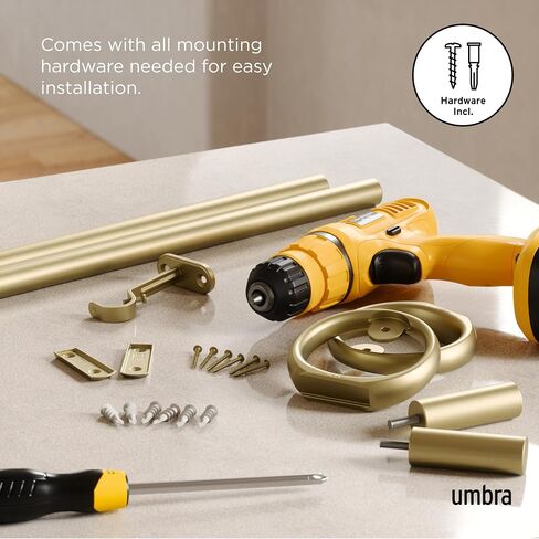 Umbra Ringlet Curtain 1" Rod, 42" -120", Gold in Kuwait