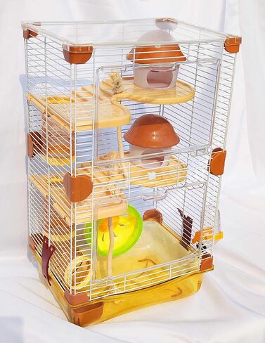 Petzhubo Hamster Cage Small Animal Cage 3 طبقات شفافة حجم القفص ： in Kuwait