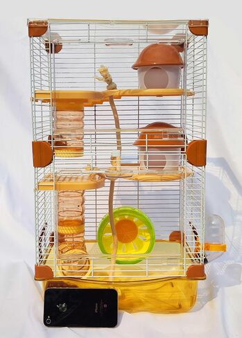 Petzhubo Hamster Cage Small Animal Cage 3 طبقات شفافة حجم القفص ： in Kuwait