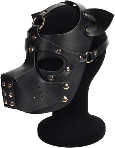 القناع البالغين PU Leather Puppy Hood ، قناع COSPLAY COSPLAY COSPLAY القابل للإزالة. in Kuwait