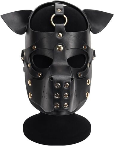 القناع البالغين PU Leather Puppy Hood ، قناع COSPLAY COSPLAY COSPLAY القابل للإزالة. in Kuwait
