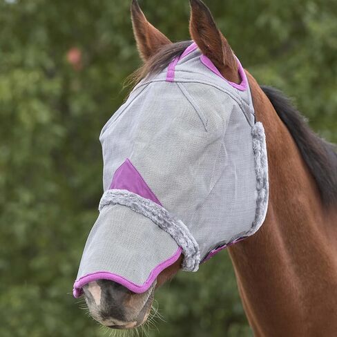 Weatherbeeta Comfitec Deluxe Deane Mesh Mask مع الأنف ، الأسود/الأرجواني ، Mini in Saudi Arabia
