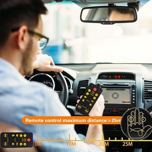 ضوء إيماءات إصبع السيارة ، علامة يد LED مضحكة مع التحكم عن بُعد ، زخرفة النافذة الخلفية التي تسيطر عليها الإيماءات اللاسلكية للشاحنات/سيارات الدفع الرباعي in Saudi Arabia