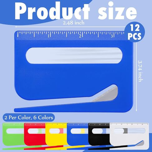 12 Pcs Envelope Opener Letter Opener Envelope Slitter Wrapping Paper Cutter with Concealed Blade Package Mail Cutter Tool with Scale Magnifying Glass for Office Home in Saudi Arabia
