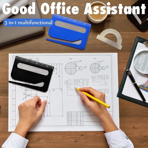 12 Pcs Envelope Opener Letter Opener Envelope Slitter Wrapping Paper Cutter with Concealed Blade Package Mail Cutter Tool with Scale Magnifying Glass for Office Home in Saudi Arabia