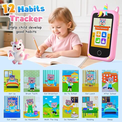 أطفال ألعاب Kids Smart For Girls ، هدايا للأطفال للفتيات الذين تتراوح أعمارهم بين 3-8 ، 2.8 "ألعاب الأطفال ، والهاتف الخلوي ، وتعلم لعبة اللعب ، وهدايا عيد ميلاد عيد الميلاد مع كاميرا مزدوجة ، ولعبة ، ومشغل MP3 ، وبطاقة 32 جيجا بايت in Kuwait