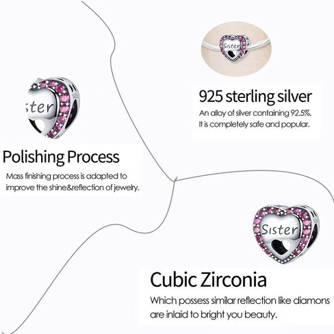 JEWBERY 925 فضة استرلينية من الخرز لأساور Pandora Charms، هدايا مجوهرات للسيدات والفتيات. in Kuwait