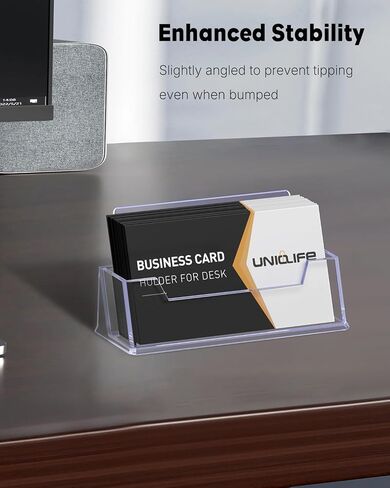 UniClife 2 Pack Acrylic Business Card حامل لمكتبي 3 فتحات عرض بطاقة عمل واضحة للرجال والنساء بطاقة عمل منظم البطاقة المنظم للمكتب معرض المنزل ، 180 بطاقة بطاقة in Kuwait