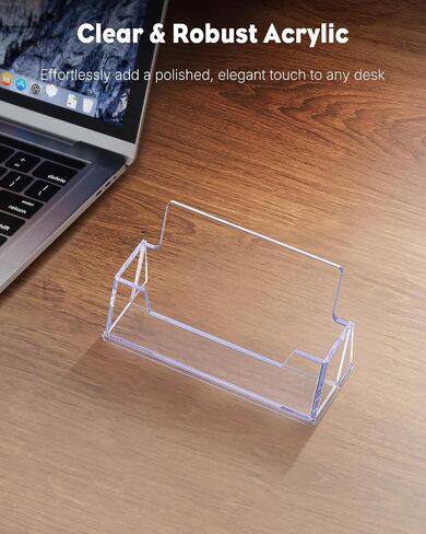 UniClife 2 Pack Acrylic Business Card حامل لمكتبي 3 فتحات عرض بطاقة عمل واضحة للرجال والنساء بطاقة عمل منظم البطاقة المنظم للمكتب معرض المنزل ، 180 بطاقة بطاقة in Kuwait
