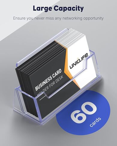 UniClife 2 Pack Acrylic Business Card حامل لمكتبي 3 فتحات عرض بطاقة عمل واضحة للرجال والنساء بطاقة عمل منظم البطاقة المنظم للمكتب معرض المنزل ، 180 بطاقة بطاقة in Kuwait