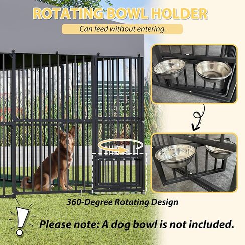 Outdoor Dog Kennel 9.7x9.7 ft with Roof, Heavy-Duty Metal Frame & Tube Design, Spacious Dog Run with Sun & Rain Cover, Secure Outdoor Pet Enclosure for Large Dogs, Backyard, Garden in Saudi Arabia