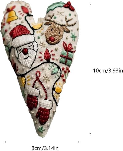 طقم تطريز زخرفة عيد الميلاد ، مجموعة زخرفة/زخرفة عيد الميلاد على شكل قلب DIY. in Kuwait