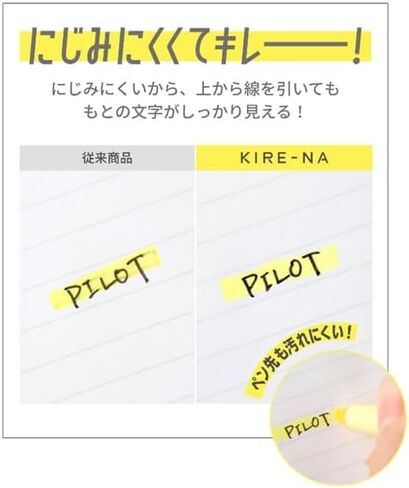 PILOT KIRE-NA Highlighter Set, Basic 5 Colors, Chisel and Fine Tip, Quick-Dry Pigment Ink, SKIW-1-5C1 in Saudi Arabia