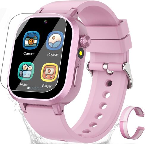 Waterproof Smart Watch for Kids Girls Ages 5-12 with 39 Games, HD Camera, Video, Music, Habit Tracking, Alarm, Pedometer, Kids Smart Watch Chrismars Birthday Gift for Girls Age 5 6 7 8(Pink) in Saudi Arabia