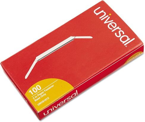 Universal UNV81012 2.75 in. Center to Center 2 in. Capacity 2-Piece 2-Prong Paper Fastener Base - Silver (100/Box) in Saudi Arabia