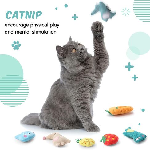 Gejoy 20 قطعة ألعاب Catnip للقطط القطنية القط الداخلية Cat Chew Toys جميلة هريرة Catnip هريرة ترفيهية دمى هريرة تفاعلية (جميلة) in Saudi Arabia