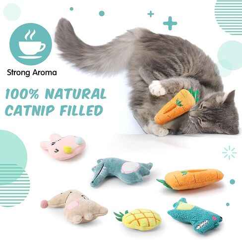 Gejoy 20 قطعة ألعاب Catnip للقطط القطنية القط الداخلية Cat Chew Toys جميلة هريرة Catnip هريرة ترفيهية دمى هريرة تفاعلية (جميلة) in Saudi Arabia