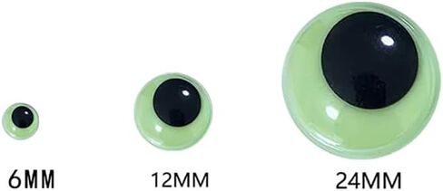 100 Pcs 6mm Glow in The Dark Googly Wiggle Eyes Self Adhesive Luminous Googly Eyes Plastic Eye Stickers Stick on Craft Eyes for Scrapbooking in Saudi Arabia