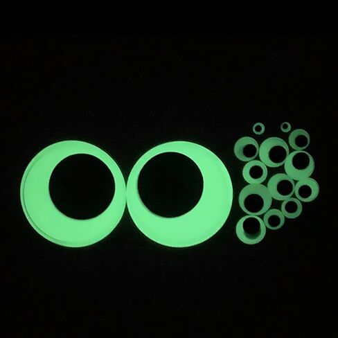 100 Pcs 6mm Glow in The Dark Googly Wiggle Eyes Self Adhesive Luminous Googly Eyes Plastic Eye Stickers Stick on Craft Eyes for Scrapbooking in Saudi Arabia