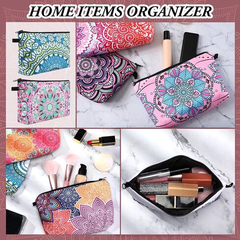 Dunzy 16 Pcs Makeup Bags Bulk Waterproof Cosmetic Bags Cna Week Graduation Gifts Roomy Zipper Pouch Travel Toiletry Portable Organizer Accessory Resistant Storage Purse for Women Men(Mandala Style) in Saudi Arabia