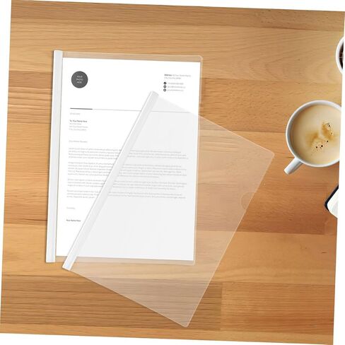 10Pcs Transparent Slide Grip Binding Bars for Report Covers Compression Resistant Binder Clips for File Organization and Document Storage in Saudi Arabia