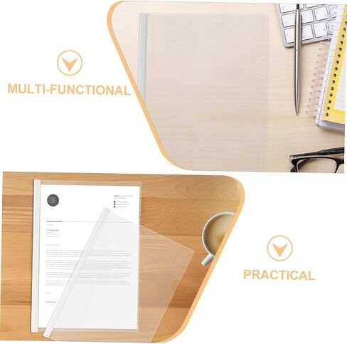 10Pcs Transparent Slide Grip Binding Bars for Report Covers Compression Resistant Binder Clips for File Organization and Document Storage in Saudi Arabia